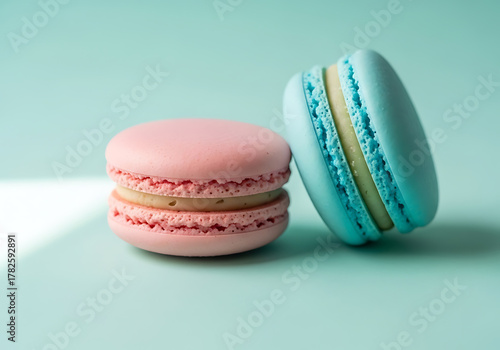 Pastel Pink and Blue Macarons