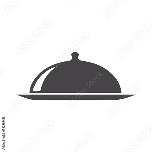 Unique food serving tray vector icon for restaurant food delivery.
