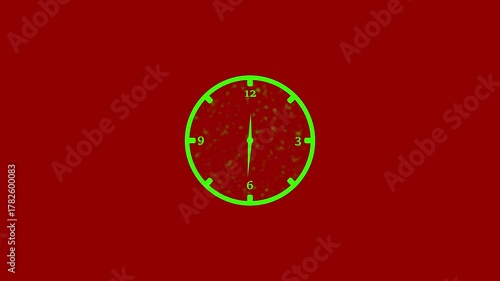 Sophisticated Countdown Timer animation  cc ball action with red background. Analog Clock Counting Down to Deadline..... 