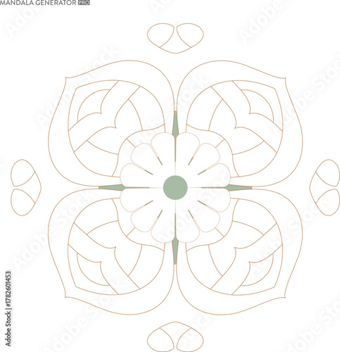 Delicate floral mandala design with organic shapes and soft colors perfect for meditation and relaxation backgrounds and mindful creative projects evoking peace and harmony