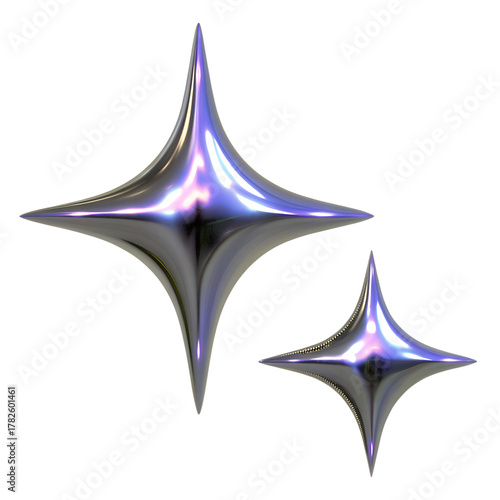 y2k abstract star geometry 3d icon illustration