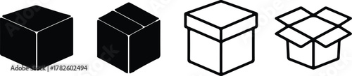 box package icons set parcel sign symbol illustration design image