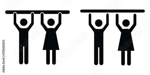 Bar and Restaurant Staff Vector – Female Waiters Serving Drinks, Couples Drinking Silhouettes, Party and Beverage Icons