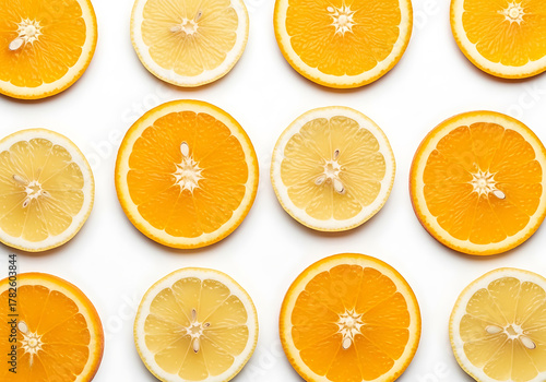 Bright Sliced Oranges and Lemons Pattern