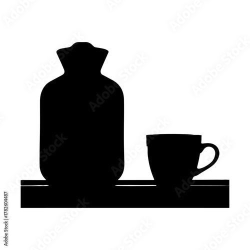 Elegant sake bottle and cup shadow art evokes quiet contemplation for modern lifestyle branding