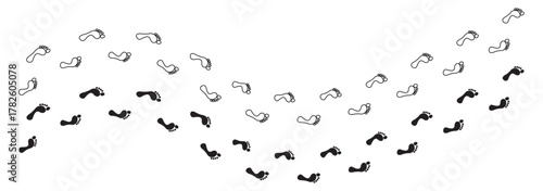 Footsteps Vector design - Human step footprints paths. Footmark Vector symbol