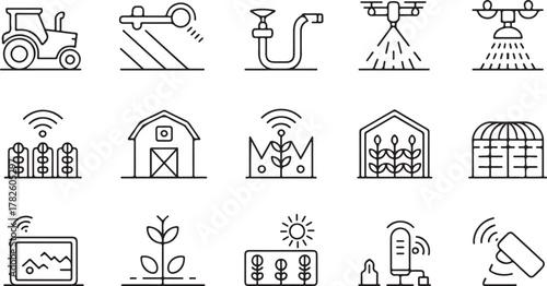 visualizes, efficiency, bundle, rural, agriculture, monitoring., barn, signals, wireless, displaying, 