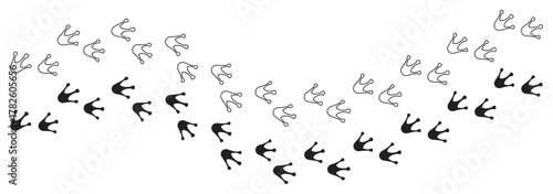 Frog Footprint Vector design - Path footprints of Frog or Toad. Bird footprints icon