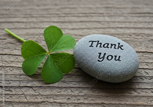 Gratitude Stone and Shamrock - A Symbol of Appreciation and Luck.