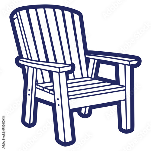 Comfortable Wooden Chair Illustration for Relaxation and Outdoor Living Style