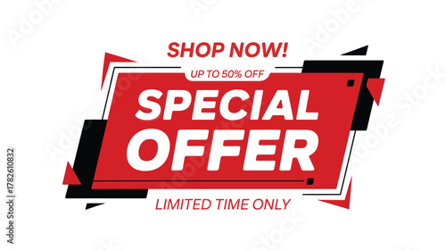Shop now special offer limited time only discount banner