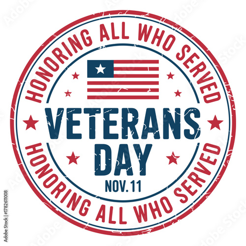 Veterans day stamp honoring all who served nov 11