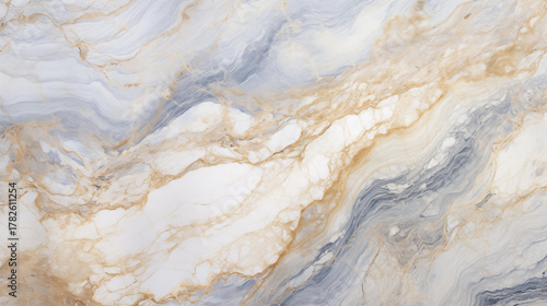 Billede på lærred Exquisite Marble Texture Flowing Waves of White Grey and Gold Abstract Stone Pat