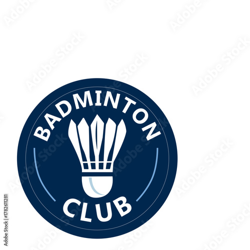 Badminton club logo template, Badminton tournaments logotype concept. Club team identity isolated on white Background, Abstract sport symbol design vector illustration