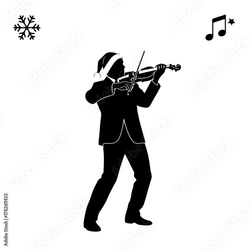 Celebrate the season with a violinist playing festive Christmas music at a joyful holiday event