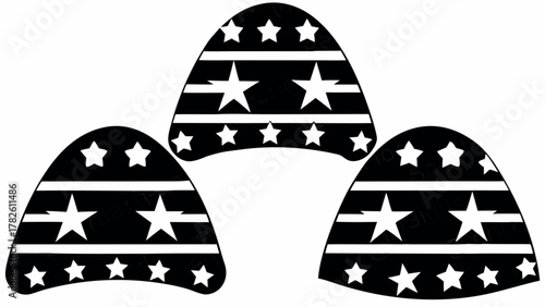 Patriotic stars and stripes design elements for American holidays and celebrations, scalable vector graphic