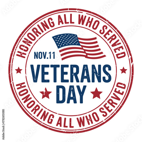 Veterans day stamp honoring all who served