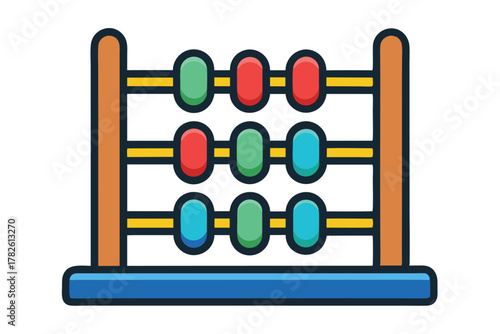 Colorful abacus illustration perfect for education finance and early learning