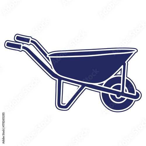 Isolated blue wheelbarrow illustration perfect for gardening construction or agricultural designs graphic resource