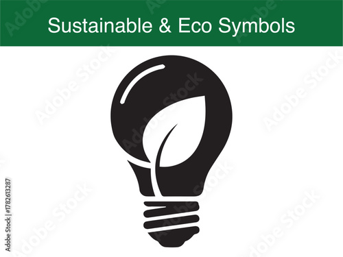 Eco friendly light bulb with green leaf concept vector illustration