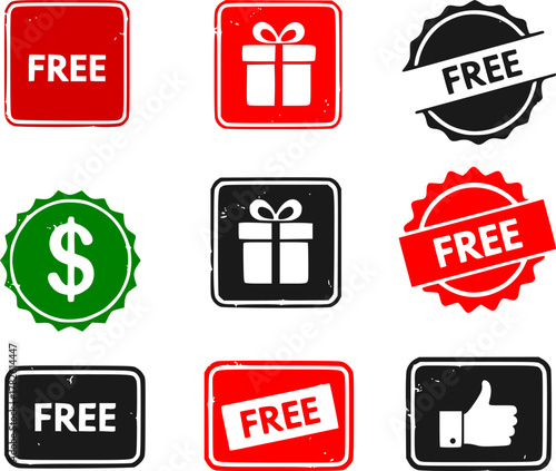 Free stamp. Red grunge icon stamp illustration vector