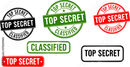 Top secret classified stamp. Red grunge icon stamp illustration vector	