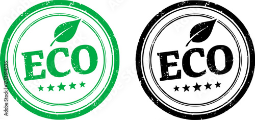 Eco stamp. Red grunge icon stamp illustration vector