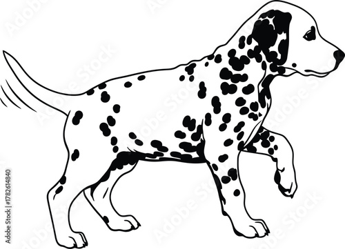 Cartoon Dalmatian Puppy Dog Vector Illustration Isolated on Transparent Background