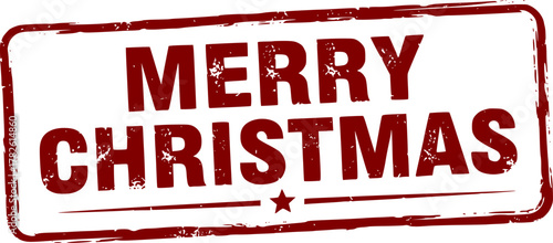Merry christmas stamp. Red grunge icon stamp illustration vector	