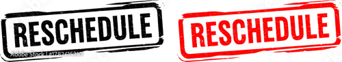 Reschedule stamp. Red grunge icon stamp illustration vector	