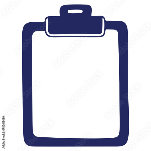 Stylized clipboard icon for notes taking and document management in minimalist design representation