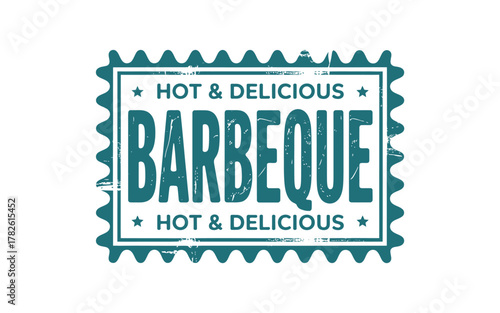 Vintage barbeque hot delicious stamp design
