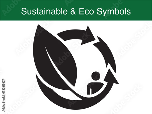 Eco cycle leaf sustainability with human involvement concept vector illustration