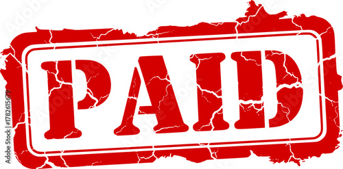 Paid stamp. Red grunge icon stamp illustration vector	