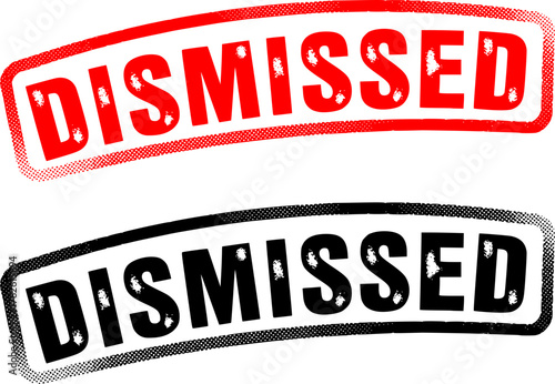 Dismissed stamp. Red grunge icon stamp illustration vector
