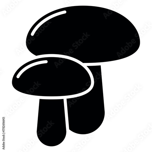 Luxury Mushroom Icon – Elegant Nature Fungus Symbol