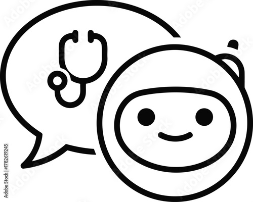 Medical chatbot isolated on transparent background