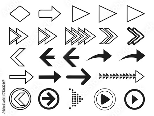 Minimalist Arrow Icons Set – Direction, Navigation & Pointer Symbols