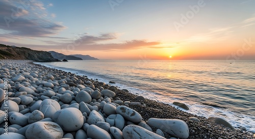 Pebble Beach Sunrise Over the Ocean with Dramatic Clouds.