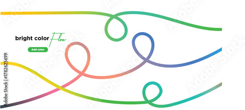 Vibrant abstract lines flowing gracefully across a clean backdrop, perfect for modern brand presentations and creative marketing campaigns, colorful art