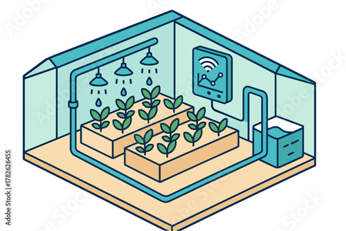 Smart indoor garden with automated irrigation and monitoring technology