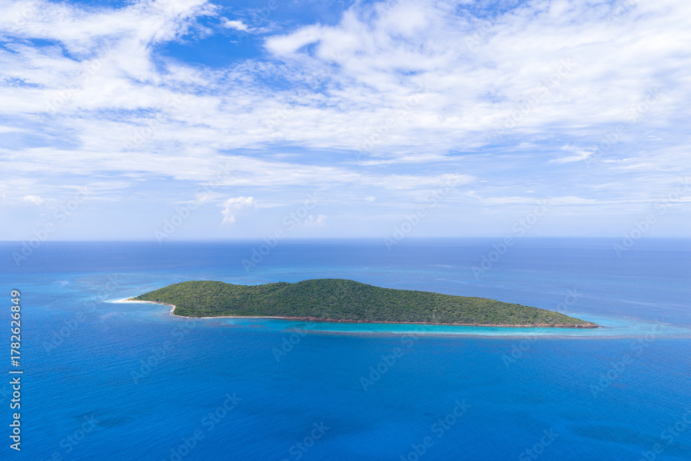 Obraz premium Drone view of Buck Island St Croix