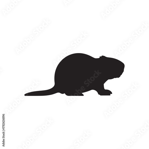 Nutria silhouette icon vector flat illustration
