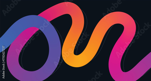 Vibrant gradient wave on dark background, modern abstract design concept