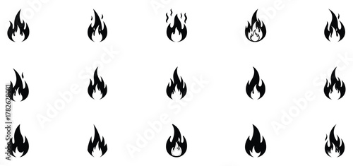 Fire flame icons set,Flame fire silhouette illustration set clipart,fire flames silhouette icon set vector illustration
