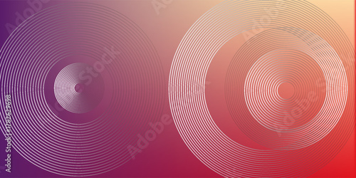 Abstract modern gradient horizontal template background. Trendy bright circle lines creative design. Minimal style graphic elements. Suit for poster, cover, banner, flyer, brochure, presentation