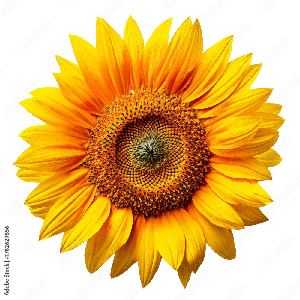 Fototapeta premium Sunflower isolated. Illustration AI Generative.