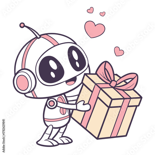 Tiny Robot with Gift Box 1