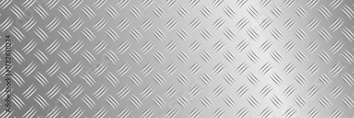Brushed chrome steel background featuring silver diamondplate pattern with industrial checker surface perfect for vector design wallpaper and material art projects