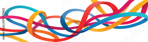 Abstract Colorful Loops on White Background Vector Graphic Design Illustration with Modern Art Style Smooth Shape Decorative Element for Presentation Backdrop Pattern Template